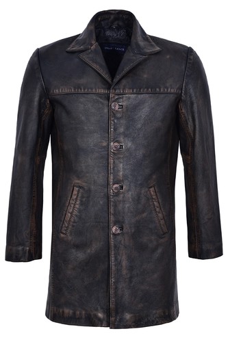 Herren echt leder - herren, mantel